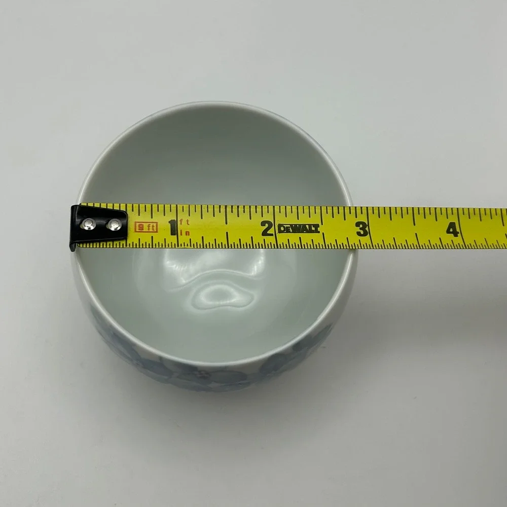 Japanese Porcelain Tea Cup Blue Floral Design‎
